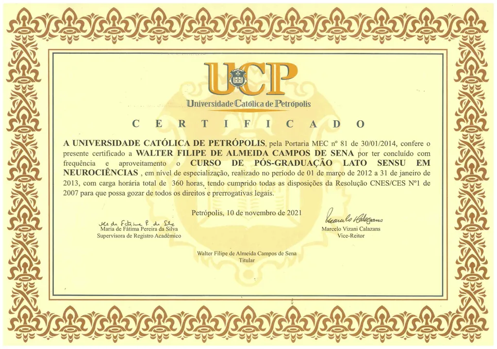 Visualização de certificado